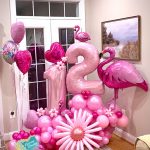 pink balloons with swans specialty