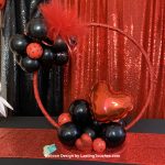 Red Black Balloons & Hearts on Table